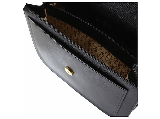 Bolsa de ombro em couro preto Yves Saint Laurent - vista 8