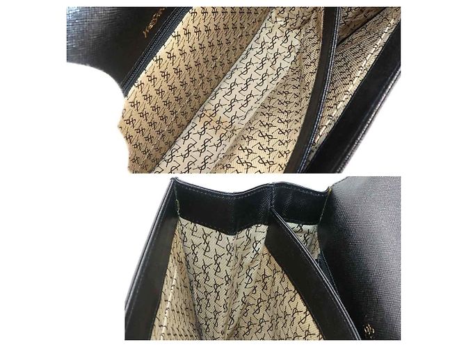 Bolsa de ombro em couro preto Yves Saint Laurent - vista 9