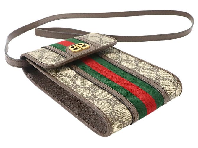 Borsa a mano per telefono Balenciaga x Gucci Hacker Project Marrone Beige - vista 5