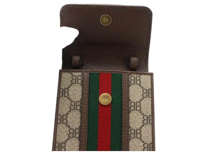 Borsa a mano per telefono Balenciaga x Gucci Hacker Project Marrone Beige - vista 9