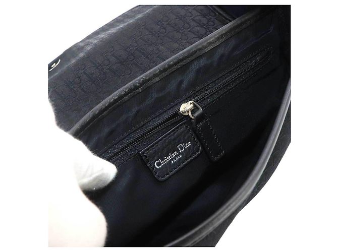 Borsa a tracolla Christian Dior Trotter Street Chic Nero Blu navy - vista 7