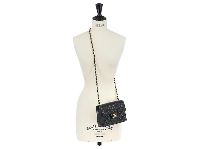 Borsa a tracolla con catena Chanel Mini Matelassé Nero - vista 10