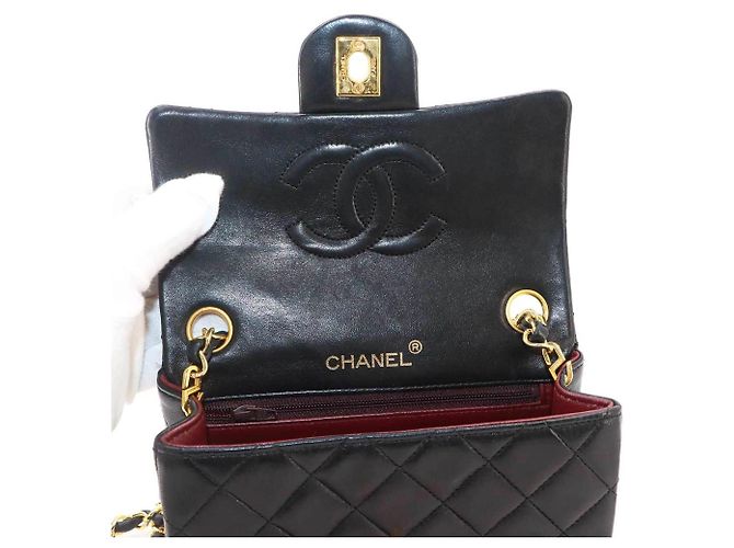 Borsa a tracolla con catena Chanel Mini Matelassé Nero - vista 7