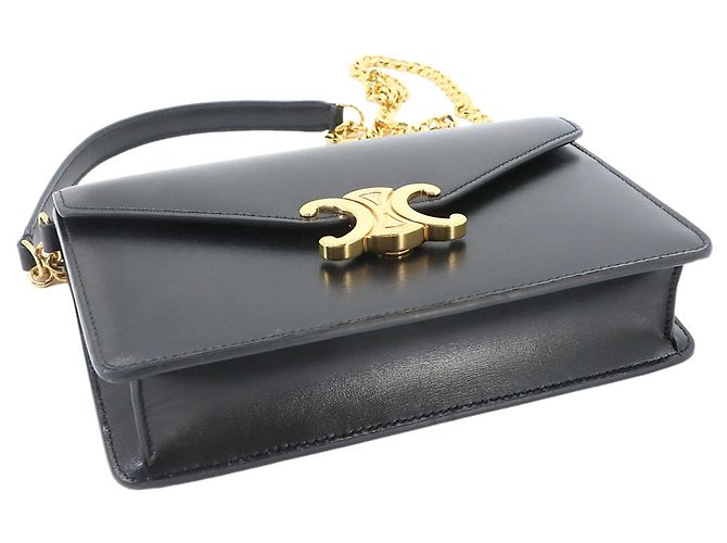 Céline Celine Margo Triomphe Kettenportemonnaie Schwarz - Ansicht 4