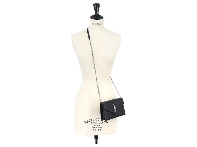 Portafoglio a catena Saint Laurent Cassandre Envelope Nero - vista 10