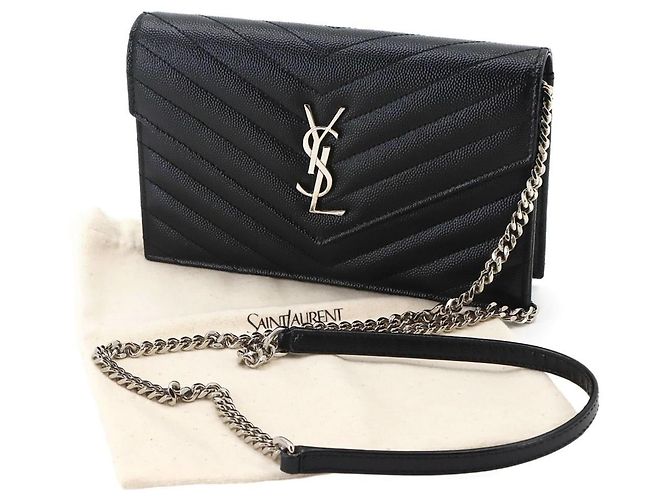 Portafoglio a catena Saint Laurent Cassandre Envelope Nero - vista 2