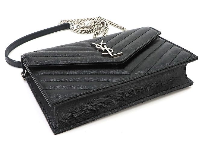 Portafoglio a catena Saint Laurent Cassandre Envelope Nero - vista 5