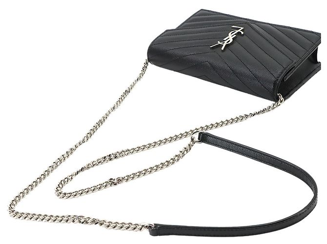 Portafoglio a catena Saint Laurent Cassandre Envelope Nero - vista 6