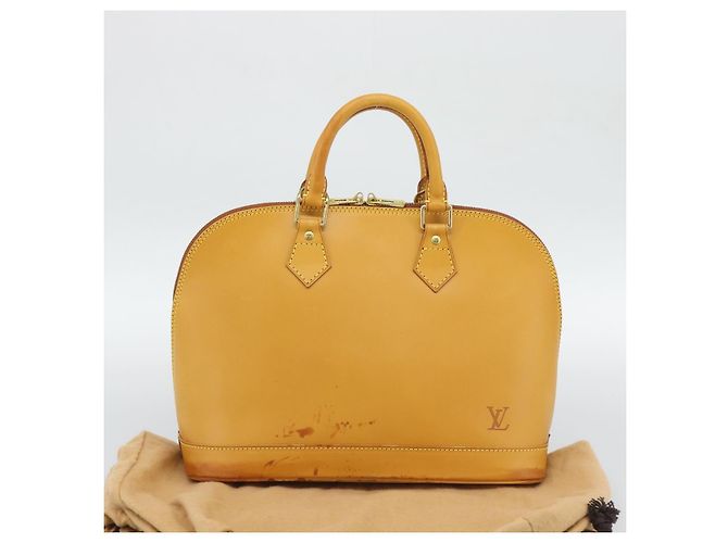 Sac à main Alma en cuir Nomad LOUIS VUITTON Beige M85000 LV Auth 194592V - vue 12