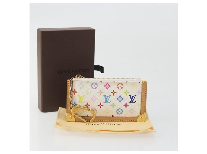 LOUIS VUITTON Monogram Multicolor Pochette Cles Purse White M92655 Auth 193766M Bianco - vista 12
