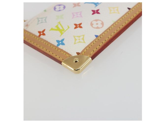 LOUIS VUITTON Monogram Multicolor Pochette Cles Purse White M92655 Auth 193766M Bianco - vista 14