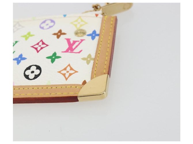 LOUIS VUITTON Monogram Multicolor Pochette Cles Purse White M92655 Auth 193766M Bianco - vista 15