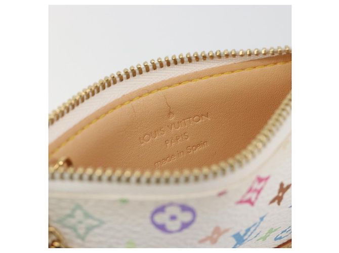 LOUIS VUITTON Monogram Multicolor Pochette Cles Purse White M92655 Auth 193766M Bianco - vista 17