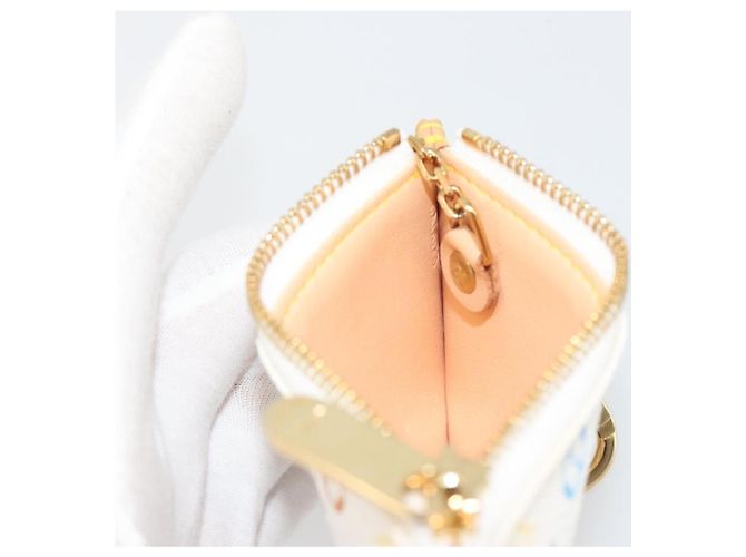 LOUIS VUITTON Monogram Multicolor Pochette Cles Purse White M92655 Auth 193766M Bianco - vista 19
