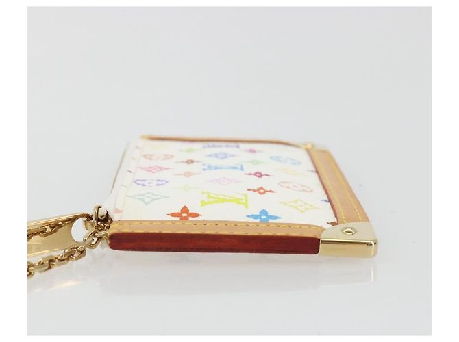 LOUIS VUITTON Monogram Multicolor Pochette Cles Purse White M92655 Auth 193766M Bianco - vista 4