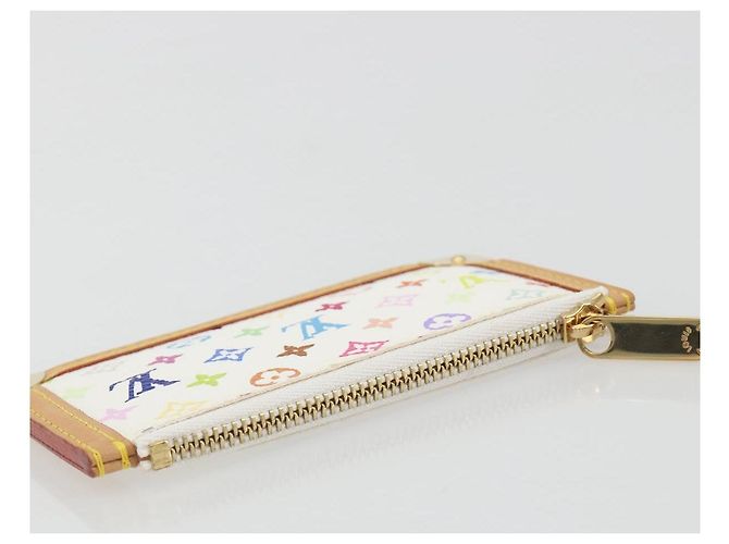 LOUIS VUITTON Monogram Multicolor Pochette Cles Purse White M92655 Auth 193766M Bianco - vista 5