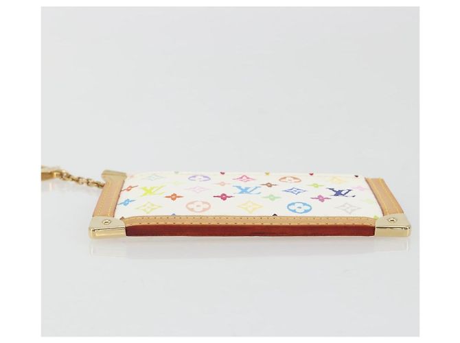 LOUIS VUITTON Monogram Multicolor Pochette Cles Purse White M92655 Auth 193766M Bianco - vista 6