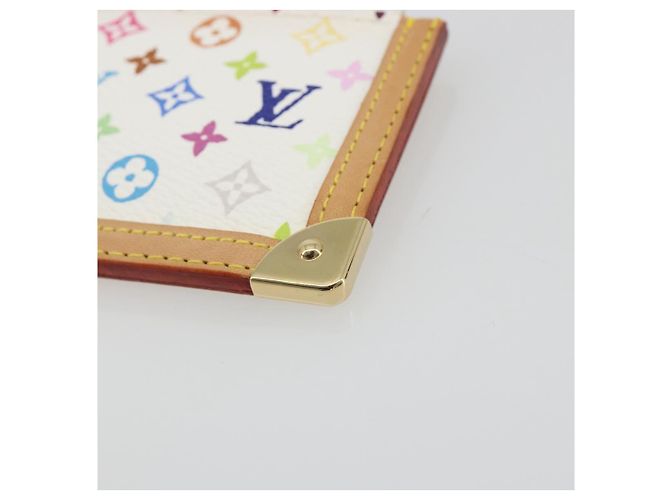 LOUIS VUITTON Monogram Multicolor Pochette Cles Purse White M92655 Auth 193766M Bianco - vista 7