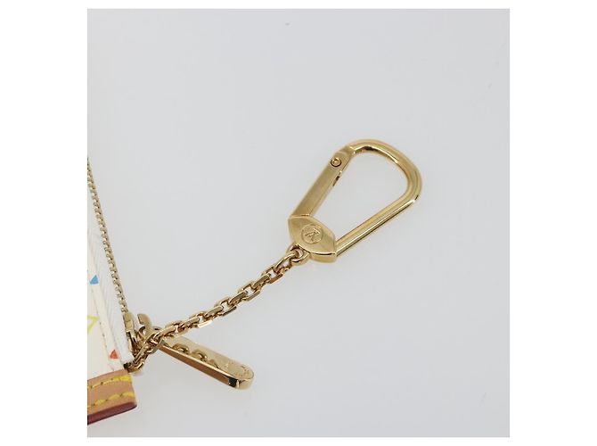 LOUIS VUITTON Monogram Multicolor Pochette Cles Purse White M92655 Auth 193766M Bianco - vista 8