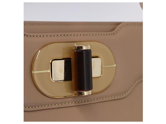 Bulgari Borsa a mano BVLGARI in pelle 2way Beige tono oro Auth BA14579A - vista 19