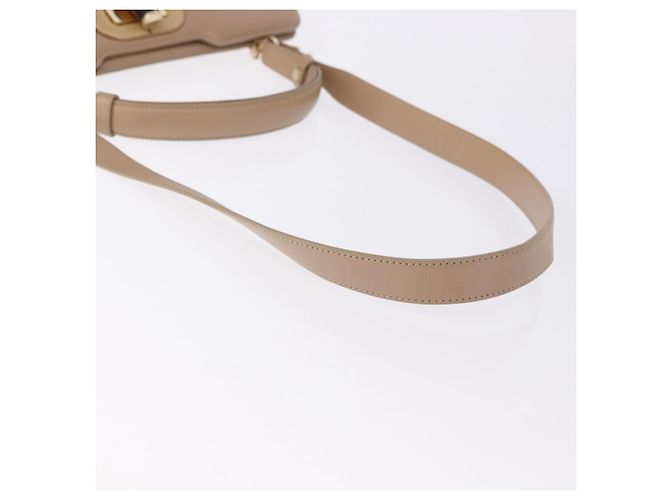 Bulgari Borsa a mano BVLGARI in pelle 2way Beige tono oro Auth BA14579A - vista 8