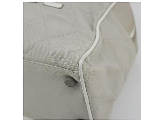 Borsa Boston CHANEL Sports Line Matelasse Canvas Gray Silver CC Auth bs36613 Marrone Argento - vista 16