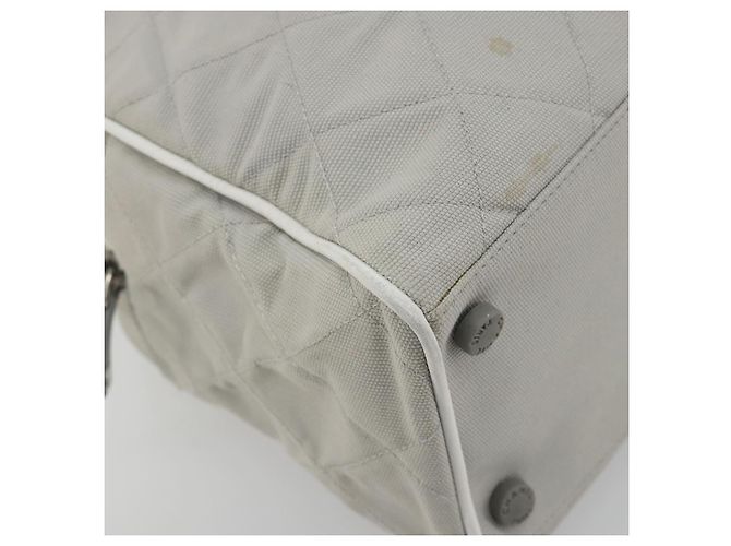 Borsa Boston CHANEL Sports Line Matelasse Canvas Gray Silver CC Auth bs36613 Marrone Argento - vista 17