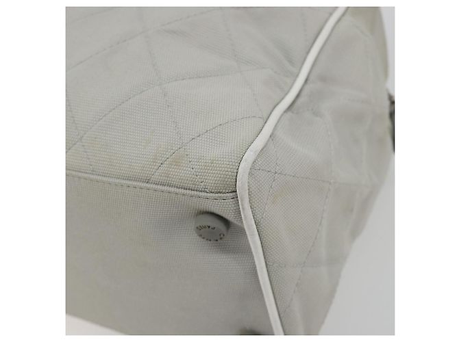 Borsa Boston CHANEL Sports Line Matelasse Canvas Gray Silver CC Auth bs36613 Marrone Argento - vista 18