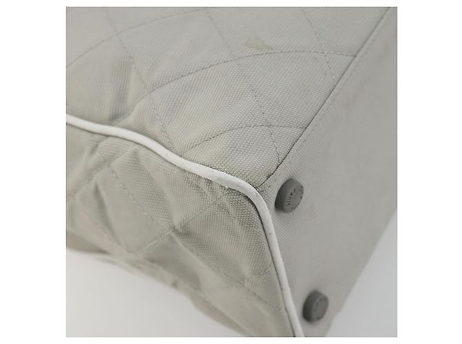 Borsa Boston CHANEL Sports Line Matelasse Canvas Gray Silver CC Auth bs36613 Marrone Argento - vista 19