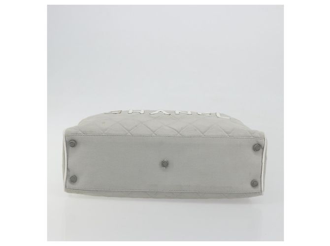 Borsa Boston CHANEL Sports Line Matelasse Canvas Gray Silver CC Auth bs36613 Marrone Argento - vista 5