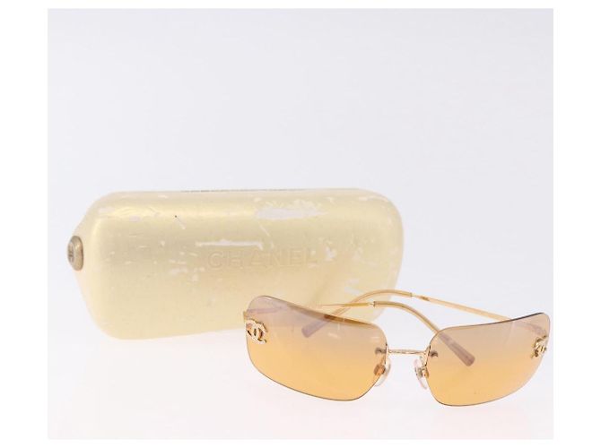 Gafas de sol CHANEL COCO Mark metal Gold Tone CC Auth 193597V - vista 12