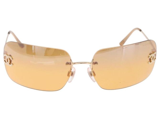 Gafas de sol CHANEL COCO Mark metal Gold Tone CC Auth 193597V - vista 13