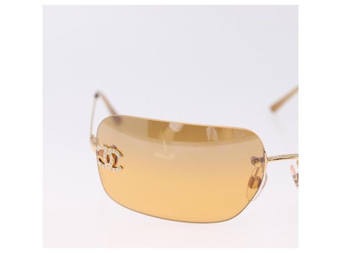 Gafas de sol CHANEL COCO Mark metal Gold Tone CC Auth 193597V - vista 3