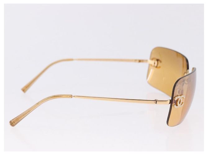 Gafas de sol CHANEL COCO Mark metal Gold Tone CC Auth 193597V - vista 5