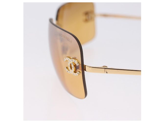 Gafas de sol CHANEL COCO Mark metal Gold Tone CC Auth 193597V - vista 7