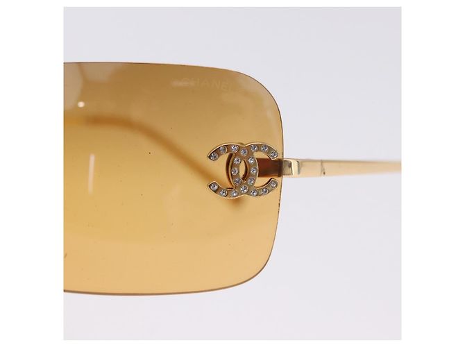 Gafas de sol CHANEL COCO Mark metal Gold Tone CC Auth 193597V - vista 8