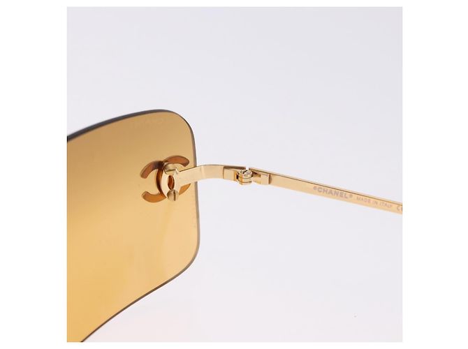 Gafas de sol CHANEL COCO Mark metal Gold Tone CC Auth 193597V - vista 9