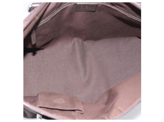 Borsa Tote GUCCI GG Canvas Abbey Outlet Marrone Scuro Argento 268640 Auth gh2299 - vista 11