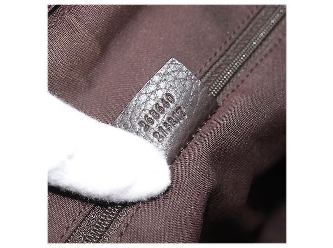 Borsa Tote GUCCI GG Canvas Abbey Outlet Marrone Scuro Argento 268640 Auth gh2299 - vista 12