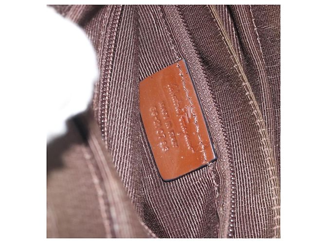 Borsa a mano Salvatore Ferragamo Vala Nylon 2way Marrone Tono Oro Auth BA14653 - vista 12