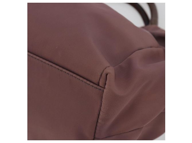 Borsa a mano Salvatore Ferragamo Vala Nylon 2way Marrone Tono Oro Auth BA14653 - vista 17