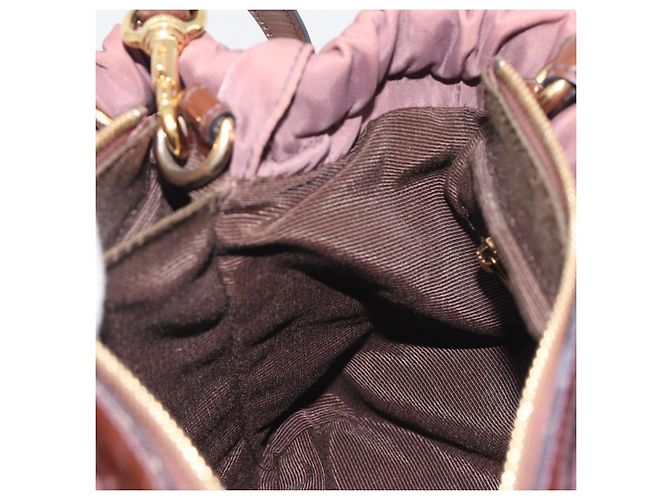Borsa a mano Salvatore Ferragamo Vala Nylon 2way Marrone Tono Oro Auth BA14653 - vista 22