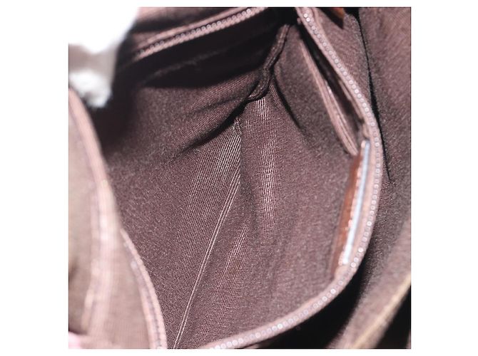Borsa a mano Salvatore Ferragamo Vala Nylon 2way Marrone Tono Oro Auth BA14653 - vista 24