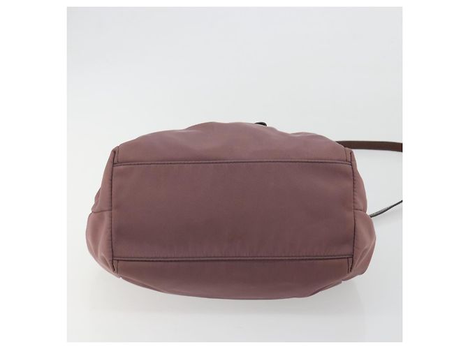 Borsa a mano Salvatore Ferragamo Vala Nylon 2way Marrone Tono Oro Auth BA14653 - vista 5