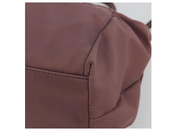 Borsa a mano Salvatore Ferragamo Vala Nylon 2way Marrone Tono Oro Auth BA14653 - vista 9