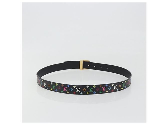 LOUIS VUITTON Gürtel Multicolor LV cut Belt Black M6890 LV Auth 193765V Schwarz - Ansicht 2