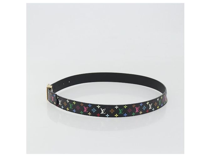 LOUIS VUITTON Gürtel Multicolor LV cut Belt Black M6890 LV Auth 193765V Schwarz - Ansicht 3