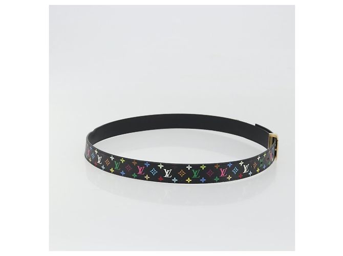LOUIS VUITTON Gürtel Multicolor LV cut Belt Black M6890 LV Auth 193765V Schwarz - Ansicht 4