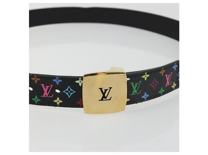LOUIS VUITTON Gürtel Multicolor LV cut Belt Black M6890 LV Auth 193765V Schwarz - Ansicht 5