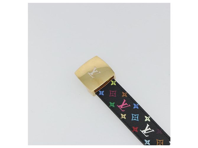 LOUIS VUITTON Gürtel Multicolor LV cut Belt Black M6890 LV Auth 193765V Schwarz - Ansicht 6